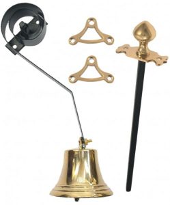 Ziehklingel Set Messing poliert Hausglocke