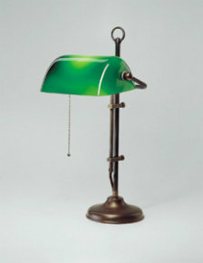 Bankerlampe antik patiniert W1 Gestell