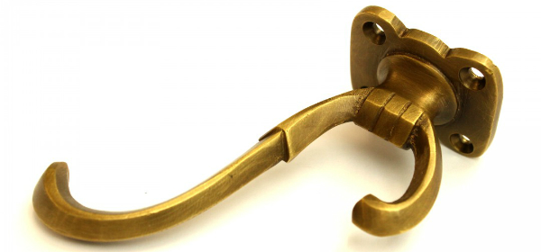 Garderobenhaken aus Messing - patiniert | Höhe: 112 mm Garderobenhaken Messing patiniert Höhe 112 mm