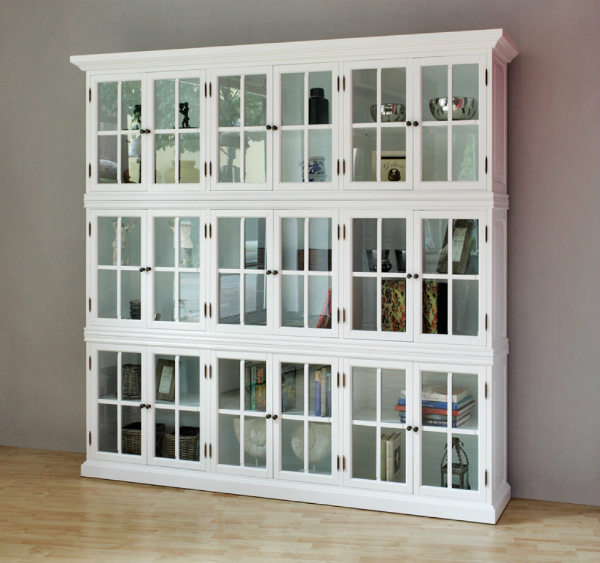 CLEVELAND Bücherschrank Vitrine | Farbe: Weiß CLEVELAND Bücherschrank Vitrine weiß 240 cm