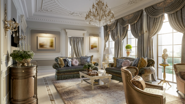 Luxuriöses barockes Wohnzimmer