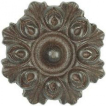 Schwer gegossene Zierrosette aus massivem Eisen inklusive Stockschraube