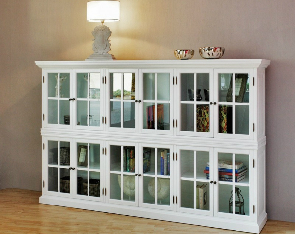 Highboard "Cleveland" | Weiß CLEVELAND 240cm Bücherschrank Highboard Sideboard