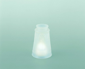 Lampenschirm aus Glas Glasschirm Grau satiniert Hoehe 14 cm