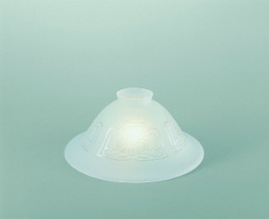 Lampenschirm aus Glas Glasschirm geaetztes Dekor Durchmesser 22 cm