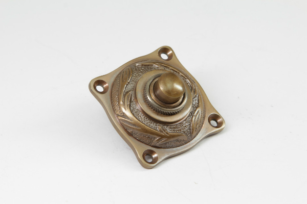 Türklingel im Jugendstil aus massivem Messing (patiniert) Tuerklingel im Jugendstil aus massivem Messing patiniert