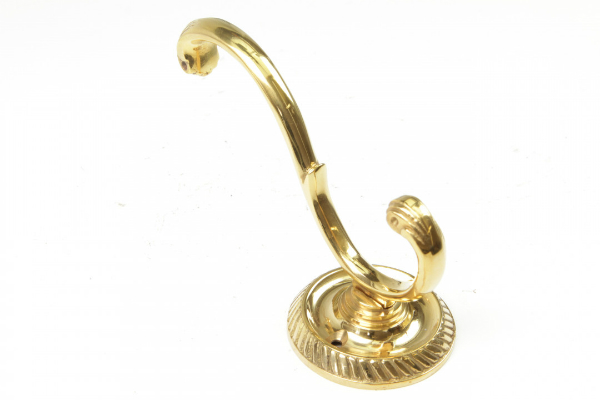 Garderobenhaken aus glänzendem Messing | Ausladung: 80 mm Garderobenhaken Messing Glanz Ausladung 80 mm