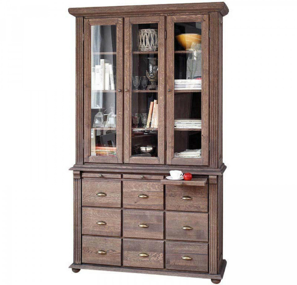 Vitrine aus grauer Eiche: TOULOUSE toulouse-bufett-vitrine-schrank-eiche-grau