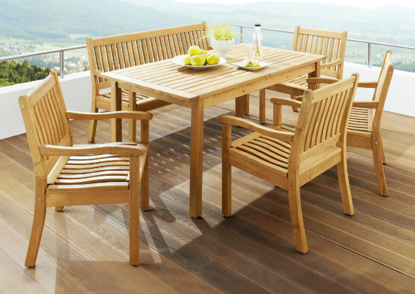 Gartenstuhl mit Armlehne aus Robinienholz | Produktlinie: Kansas | Zertifizierung: Holz FSC 100% gartenstuhl-mit-armlehne-kansas