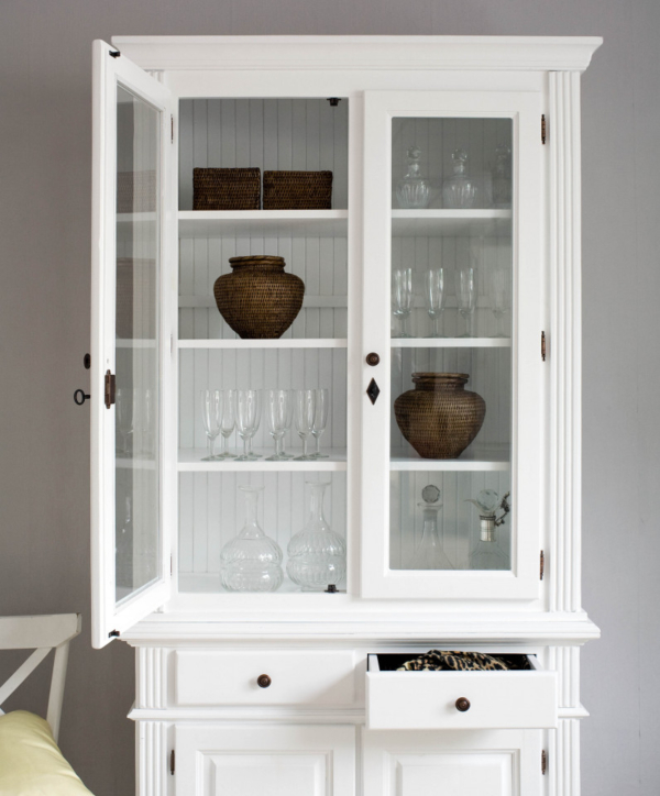 Aufsatz-Schrank PASCAL | Holz: Pinie (mattweiß lackiert) pascal-aufsatz-schrank-vitrine-pinie-weiss
