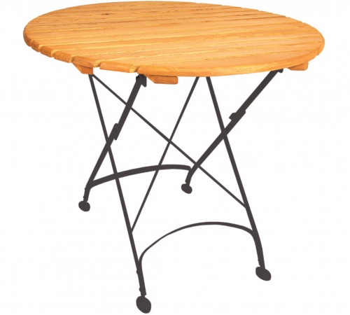 Gartentisch Maja, rund | ∅ 110 cm | Material: Robinie, Stahl | Zertifizierungen: Holz FSC 100% gartentisch-rund-110cm-maja