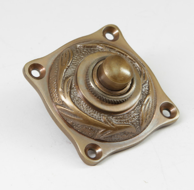 Jugendstil Türklingel aus massivem Messing patiniert Jugendstil Türklingel aus massivem Messing patiniert
